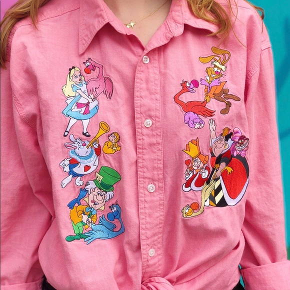 Vintage Alice In Wonderland Button Down 